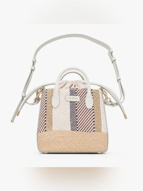 Ted Baker Handbags - Ted Baker London Mini Cylinder Bucket Bag Woven Raffia In Nude